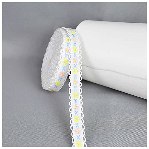 YCXMBH Spitzenband 5 Yards 12mm Blume bestickte Spitzenbesatz Bänder Kleidungsstück Kleidungsstärke for Kleidung Zubehör Handgemachtes Nähen DIY. Kunsthandwerk Spitzenband Weiß(Style2) von YCXMBH