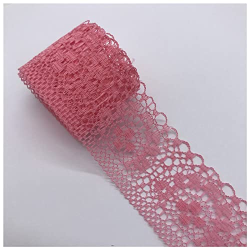 YCXMBH Spitzenband 5 Yards 35mm Spitzeband Bilaterale Kunsthandwerk bestickter Spitze Stoff Trim Spitze Farbband Dekorationen DIY. Nähen von Handwerkern. Spitzenband Weiß(Light Rose) von YCXMBH