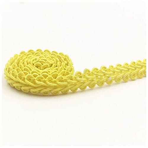 YCXMBH Spitzenband 5m / Lot. 8mm Gold & Silber Trim Nähen Spitze Centipede Geflochtene Spitzenband Home Party Dekoration DIY. Kleidung Kurve Spitze Zubehör Spitzenband Weiß(Yellow,1 Meter) von YCXMBH