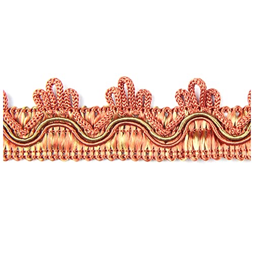 YCXMBH Spitzenband 6M Gold Spitze Stoff for Kleidungsstück Nähen Zubehör Quaste Fransen Nähen Trim Kissen Sofa Spitze Rand Zubehör Spitzenband Weiß(Orange) von YCXMBH