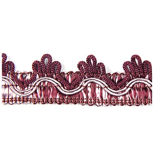 YCXMBH Spitzenband 6M Gold Spitze Stoff for Kleidungsstück Nähen Zubehör Quaste Fransen Nähen Trim Kissen Sofa Spitze Rand Zubehör Spitzenband Weiß(Purple) von YCXMBH