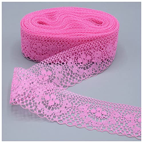 YCXMBH Spitzenband schöne 10 Yards 40mm breites Spitzenband DIY. Handgemachtes Zubehör Trimmen/Nähkleidung Spitzenband Weiß(Rose Red,10 Yards) von YCXMBH