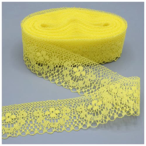 YCXMBH Spitzenband schöne 10 Yards 40mm breites Spitzenband DIY. Handgemachtes Zubehör Trimmen/Nähkleidung Spitzenband Weiß(Yellow,10 Yards) von YCXMBH