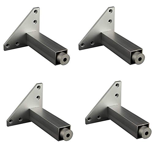 YDAZDBVAZ 4er-Pack Möbelbeine aus Aluminium, verstellbare Beinstütze, Bettgestellverstärkung, Nachttischbeine, Badewannenbeine, Metallbeine, Beinhöhe 6 cm / 8 cm / 10 cm / 12 cm (A 10 cm) von YDAZDBVAZ