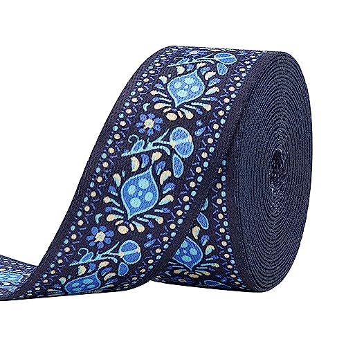 Vintage-Band, Jacquard-Band, Besatz for dekorativen Nähen, Vintage-Jacquard-Bandbesatz im Ethno-Stil(Royal Blue) von YDEWLY