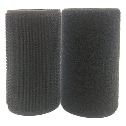 Gewebe Nähen Klettband, 100 mm breit, nicht klebender Nylon-Stoffverschluss, for Aufnähen von Streifen, Stoffband-Set(Black,100MM x 2 Yard) von YDHSIKK