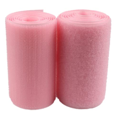 Gewebe Nähen Klettband, 100 mm breit, nicht klebender Nylon-Stoffverschluss, for Aufnähen von Streifen, Stoffband-Set(Pink,100MM x 2 Yard) von YDHSIKK