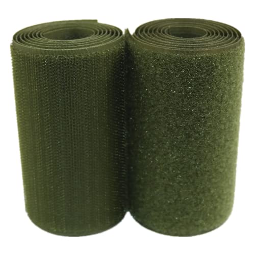 Gewebe Nähen Klettband for Aufnähen, 100 mm, nicht klebende Befestigungsstreifen for Stoff, Heimwerken, Heimtextilien(Army Green,100MM x 1Yards) von YDHSIKK