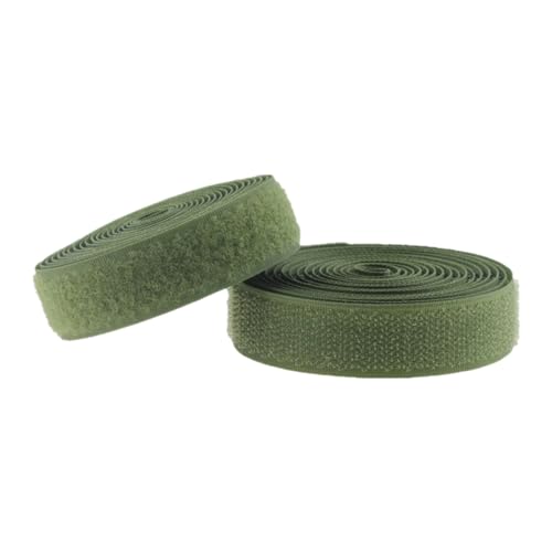 Gewebe Nähen Klettband for Aufnähen, 25 mm breit, nicht klebende Nylon-Stoffstreifen, Verschluss for Nähen von Kleidung und Schuhen(Army Green,25MM x 5 Yards) von YDHSIKK