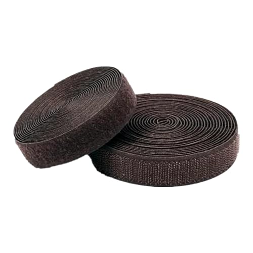 Gewebe Nähen Klettband for Aufnähen, 25 mm breit, nicht klebende Nylon-Stoffstreifen, Verschluss for Nähen von Kleidung und Schuhen(Coffee,25MM x 10 Yards) von YDHSIKK