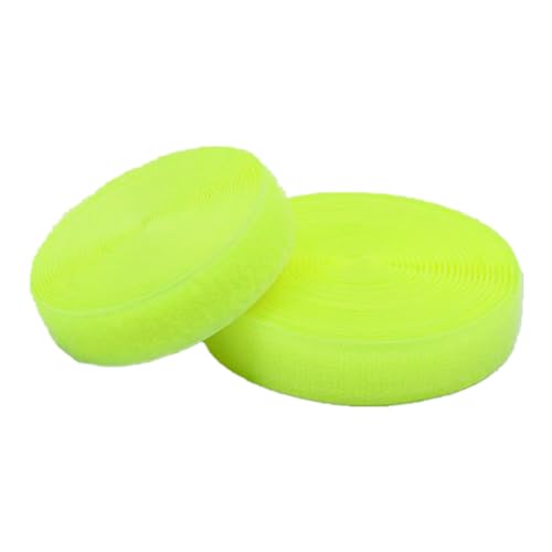 Gewebe Nähen Klettband for Aufnähen, 25 mm breit, nicht klebende Nylon-Stoffstreifen, Verschluss for Nähen von Kleidung und Schuhen(Fluorescent Yellow,25MM x 10 Yards) von YDHSIKK