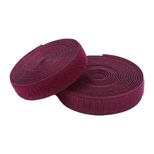 Gewebe Nähen Klettband for Aufnähen, 25 mm breit, nicht klebende Nylon-Stoffstreifen, Verschluss for Nähen von Kleidung und Schuhen(Maroon,25MM x 10 Yards) von YDHSIKK