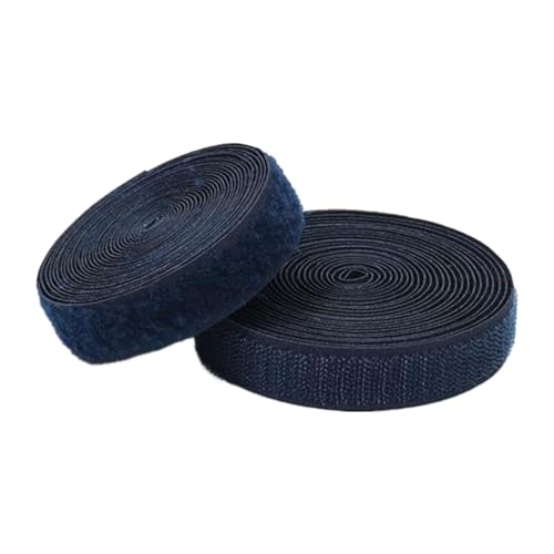 Gewebe Nähen Klettband for Aufnähen, 25 mm breit, nicht klebende Nylon-Stoffstreifen, Verschluss for Nähen von Kleidung und Schuhen(Navy Blue,25MM x 5 Yards) von YDHSIKK