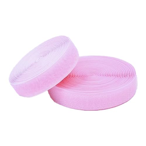 Gewebe Nähen Klettband for Aufnähen, 25 mm breit, nicht klebende Nylon-Stoffstreifen, Verschluss for Nähen von Kleidung und Schuhen(Pink,25MM x 5 Yards) von YDHSIKK