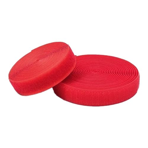 Gewebe Nähen Klettband for Aufnähen, 25 mm breit, nicht klebende Nylon-Stoffstreifen, Verschluss for Nähen von Kleidung und Schuhen(Red,25MM x 5 Yards) von YDHSIKK