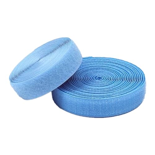 Gewebe Nähen Klettband for Aufnähen, 25 mm breit, nicht klebende Nylon-Stoffstreifen, Verschluss for Nähen von Kleidung und Schuhen(Sky Blue,25MM x 5 Yards) von YDHSIKK