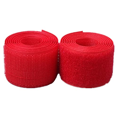 Gewebe Nähen Klettband for Aufnähen, 38 mm, Stoff, nicht klebendes Befestigungsband for Nähen, Basteln, Fixieren von Kissen, Kleidung(Red,38MM x 2Yards) von YDHSIKK