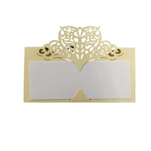 Hochzeitseinladungskarten, Blumige Einladungen， 10/50/100 Stücke Hochzeit Tischkarte Papier Laser Geschnitten Herzform Tisch Namenskarte Tischkarte Hochzeit Party Dekoration Bevorzugung Sitzkarte(Yell von YDHSIKK