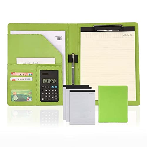 Konferenzmappe aus Leder mit Reißverschluss, A4 Portfolio Padfolio Ordner Notizblock Binder Briefgröße Schreibblock PU Leder Dokumentenorganizer for Vorstellungsgespräch Lebenslauf Rechtliches Geschäf von YDHSIKK