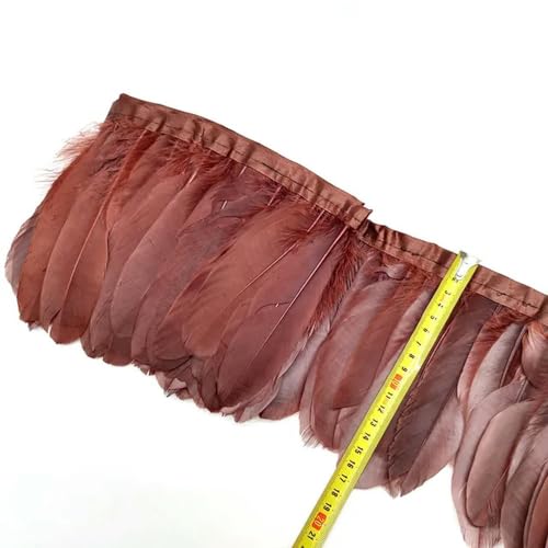 Mütze dekorieren. 1 Meter Gänsefedern Fransenborte Federn DIY Weihnachten Hochzeit Party Kleid Dekoration Nähband Bastelzubehör 15-20 cm(Coffee Feathers) von YDHSIKK