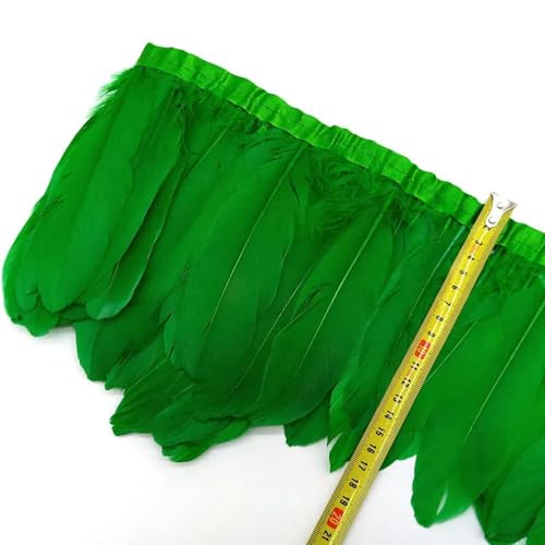 Mütze dekorieren. 1 Meter Gänsefedern Fransenborte Federn DIY Weihnachten Hochzeit Party Kleid Dekoration Nähband Bastelzubehör 15-20 cm(Grass Green Feathers) von YDHSIKK