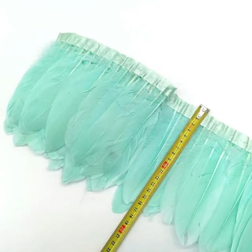 Mütze dekorieren. 1 Meter Gänsefedern Fransenborte Federn DIY Weihnachten Hochzeit Party Kleid Dekoration Nähband Bastelzubehör 15-20 cm(Mint Green Feathers) von YDHSIKK