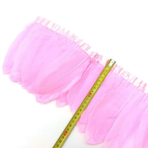 Mütze dekorieren. 1 Meter Gänsefedern Fransenborte Federn DIY Weihnachten Hochzeit Party Kleid Dekoration Nähband Bastelzubehör 15-20 cm(Pink Feathers) von YDHSIKK