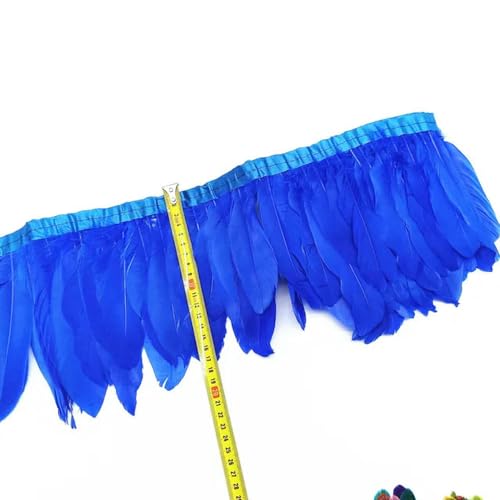 Mütze dekorieren. 1 Meter Gänsefedern Fransenborte Federn DIY Weihnachten Hochzeit Party Kleid Dekoration Nähband Bastelzubehör 15-20 cm(Royal Blue Feathers) von YDHSIKK