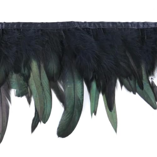 Mütze dekorieren. 1M Natürliche Hahn Huhn Fasan Feder Borte Hochzeit Dekor Karneval Nähen Kleidung Gefärbt Hahn Feder Fransen Handwerk 15-20CM(Black) von YDHSIKK