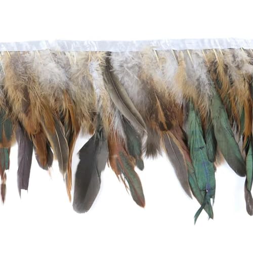 Mütze dekorieren. 1M Natürliche Hahn Huhn Fasan Feder Borte Hochzeit Dekor Karneval Nähen Kleidung Gefärbt Hahn Feder Fransen Handwerk 15-20CM(Grey) von YDHSIKK