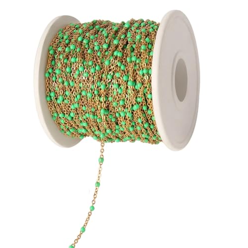 YDHSIKK DIY Bunte Kette ，Bunte Kettengliedrollen， 1 Meter Edelstahl-Perlenkette, Emaille-Perlen, Bunte Ketten for Schmuckherstellung, Zubehör, Halskette, Armband(A1162) von YDHSIKK