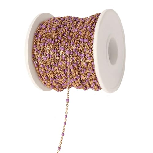 YDHSIKK DIY Bunte Kette ，Bunte Kettengliedrollen， 1 Meter Edelstahl-Perlenkette, Emaille-Perlen, Bunte Ketten for Schmuckherstellung, Zubehör, Halskette, Armband(A1170) von YDHSIKK