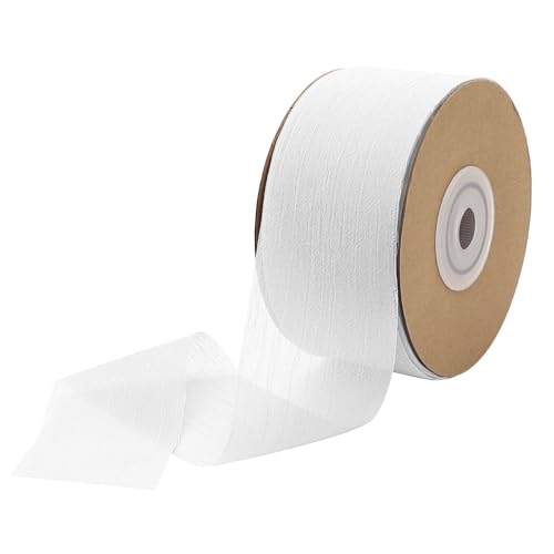 YDHfdc Geschenkband Weiss 3,8cm x 23m Schleifenband Hochzeit Chiffon Band Dekoband Geschenkband Breit Seidenband für Geschenkverpackung, Hochzeit Dekoration von YDHfdc