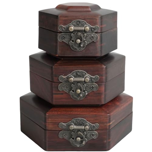 YDIJFLL Juwelierschachtel Mahagoni Schmuckschachtel Vintage Box Schmuckschatulle Solid Holzlager für Aufbewahrung Von Handwerkskasten Retro Geschenkbox für Hochzeit von YDIJFLL