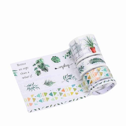 4 Rollen Washi-Tape-Set, Dekoratives Klebeband-Set mit Eckcafé- und Pilzwald-Mustern für Journaling, Scrapbooking (Pflanzenleben) von YDuupxe