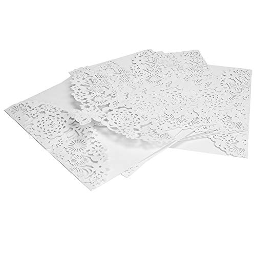 YDuupxe Exquisites Geschnitztes Hochzeitskarten-Set, Hochwertig, Romantisch, Elegant, DIY, Leeres Innenblatt, 10 Stück/Paket für Geschäftsfeier (Typ 2) von YDuupxe