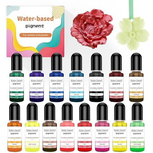 Wasserbasiertes Pigment, Farbpigmente für Gießpulver, Betonputz, flüssige Farbe, Gips Pigment, Zement, Epoxidharz Kunst, Schmuckherstellung, Harzguss DIY Handwerk, 10 ml Jeder von YEAHLEE