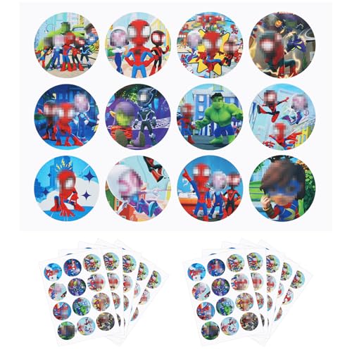 Aufkleber Rund Set, 10 PCS Aufkleber Rund Set, Candy TüTen Aufkleber Rund, Cartoon Sticker Kinder, Cartoon Geschenksticker, Geschenkaufkleber, Aufkleber Comic, für Candy Tüten Geschenken Feiern (A) von YEAMLTE