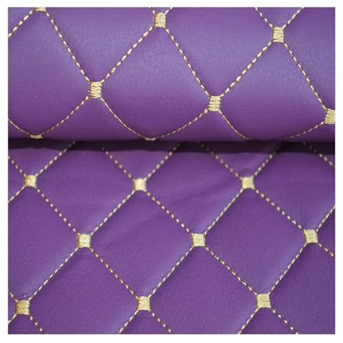 Kunstleder PVC Leder Polster Stoff Lederkonzept Kunstleder Polsterstoff Gesteppt Kaschiert Meterware Möbelstoff Dekostoff ，Kaffee Möbel Textil Meterware(Purple,1.4X1m) von YEARLT