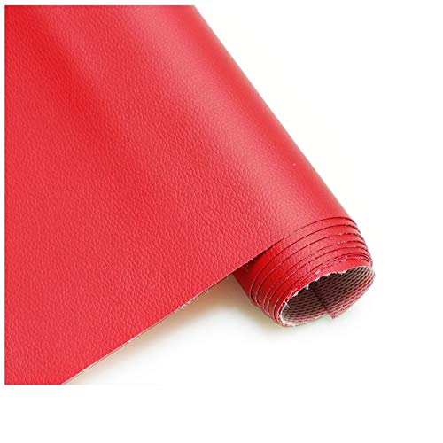 Kunstleder Stoff Black Litchi Grain PU Ledermaterial Weiches Kunstleder Polsterstoff Möbelstoff Dekostoff DIY Basteln Nähen 160 Cm Breit Meterware Verkauft(Red,1.6X1m) von YEARLT