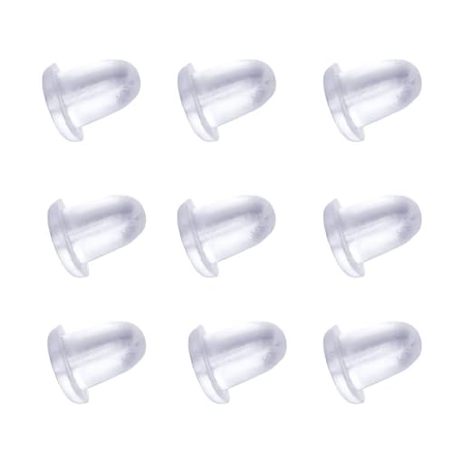 100 Stück transparente Ohrring-Verschlüsse, Silikon-Ohrring-Verschlüsse, durchsichtig, weiches Gummi, Schmetterlings-Ohrring-Verschlüsse, Ohrmuttern, klare Ohrstecker, 4 x 4 mm, für Damen, von YEDJFFIYO