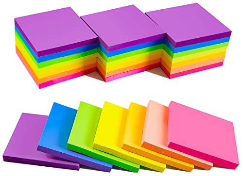 28 Packung Farbige Haftnotizen, Selbstklebende Klebezettel 76 x 76 mm, Helle Haftnotizzettel Bunte Quadratische Sticky Notes für Büro Zuhause Schule Sitzung, 72 Blätter/Block von YEECOK