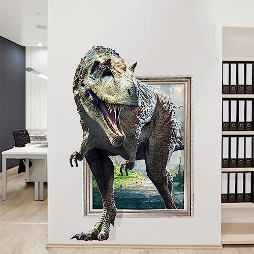 3D Dinosaurier Wandtattoo Wandaufkleber Wandbild,für Kinder, Jungen, Schlafzimmer, Spielzimmer, Baby, Kinderzimmer, Kinderhaus, Wanddekoration, Geschenk Türaufkleber von YEELIKE