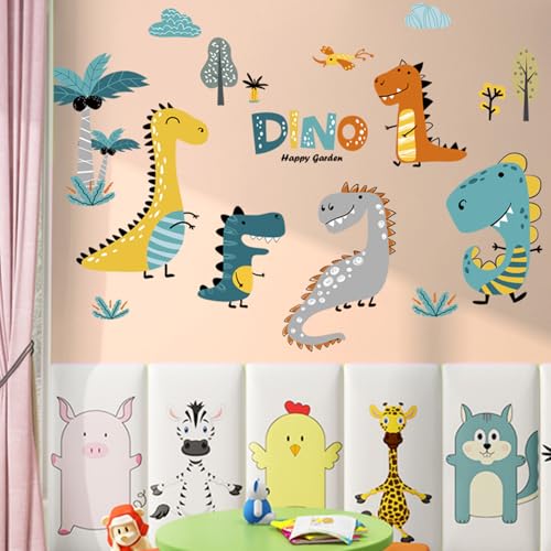 Wandtattoo Dinosaurier Wandaufkleber Tiere Dino Selbstklebend Wandsticker Wohnzimmer Schlafzimmer Kindertapete Junge Babyzimmer Wanddeko von YEELIKE