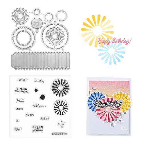 YEJAHY Stempel Und Stanzen, Stanzschablonen Neuheiten, Stanzer Set, Stanzformen Stempel, Stanzschablone Für Diy Geburtstage Scrapbooking Kunst Handwerk von YEJAHY