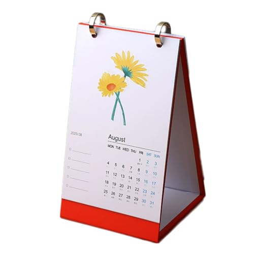 YEKIM 2025 Tischkalender, doppelseitiger Druck, Kleiner Tischkalender, Kalender, Notizblock, Eisenring, Tischkalender, doppelter Metallring von YEKIM