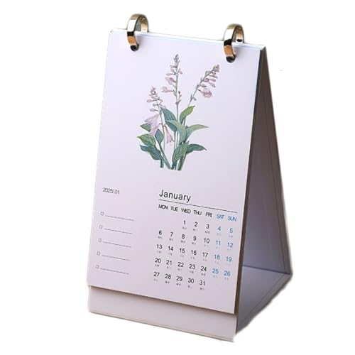 YEKIM 2025 Tischkalender, doppelseitiger Druck, Kleiner Tischkalender, Kalender, Notizblock, Eisenring, Tischkalender, doppelter Metallring von YEKIM