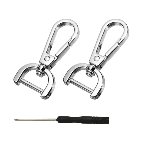 YELARXI Drehverschlüsse, 1,6 cm ID, abnehmbarer Karabinerhaken mit Schraubstange, D-Ring, Klauenverschluss mit Schraubendreher, passend für Schlüsselband, Tasche, Leder, Handwerk, Geldbörse, Hardware YELARXI Drehverschlüsse, 1,6 cm ID, abnehmbarer Karabinerhaken mit Schraubstange, D-Ring, Klauenverschluss mit Schraubendreher, passend für Schlüsselband, Tasche, Leder, Handwerk, Geldbörse, Hardware von YELARXI
