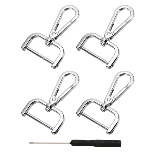 YELARXI Drehverschlüsse, 3,8 cm ID, abnehmbarer Karabinerhaken mit Schraubstange, D-Ring, Klauenverschluss mit Schraubendreher für Schlüsselband, Tasche, Leder, Handwerk, Geldbörse, Hardware YELARXI Drehverschlüsse, 3,8 cm ID, abnehmbarer Karabinerhaken mit Schraubstange, D-Ring, Klauenverschluss mit Schraubendreher für Schlüsselband, Tasche, Leder, Handwerk, Geldbörse, Hardware von YELARXI
