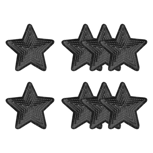 YELARXI Pailletten-Stern-Aufnäher zum Aufbügeln, bestickt, zum Aufnähen, Pailletten, Glitzer, 8,9 x 8,9 cm, passend für DIY-Schuhe, Hüte, Rucksäcke, Kleidung, Reparatur, 8 Stück, Schwarz YELARXI Pailletten-Stern-Aufnäher zum Aufbügeln, bestickt, zum Aufnähen, Pailletten, Glitzer, 8,9 x 8,9 cm, passend für DIY-Schuhe, Hüte, Rucksäcke, Kleidung, Reparatur, 8 Stück, Schwarz von YELARXI